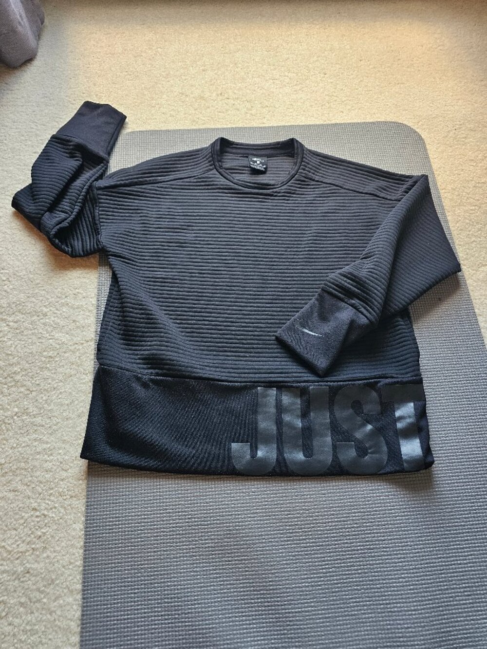 EUC Nike dri fit Ribbed Knit Relaxed Fit Pullover women's size XS black long sle